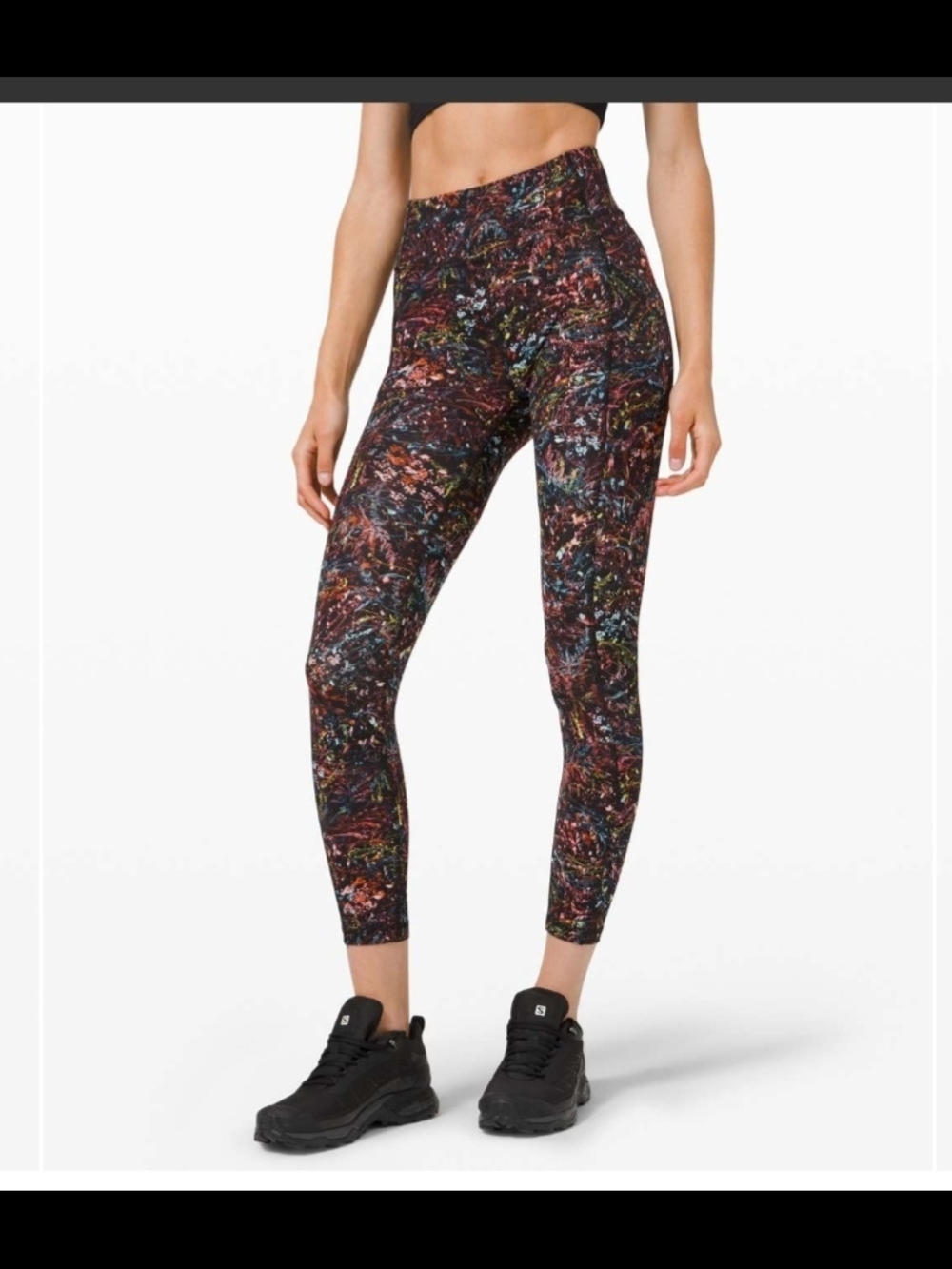 lululemon  Black Multicolor Splatter Print Leggings